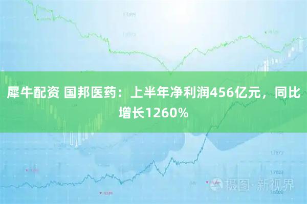 犀牛配资 国邦医药：上半年净利润456亿元，同比增长1260%